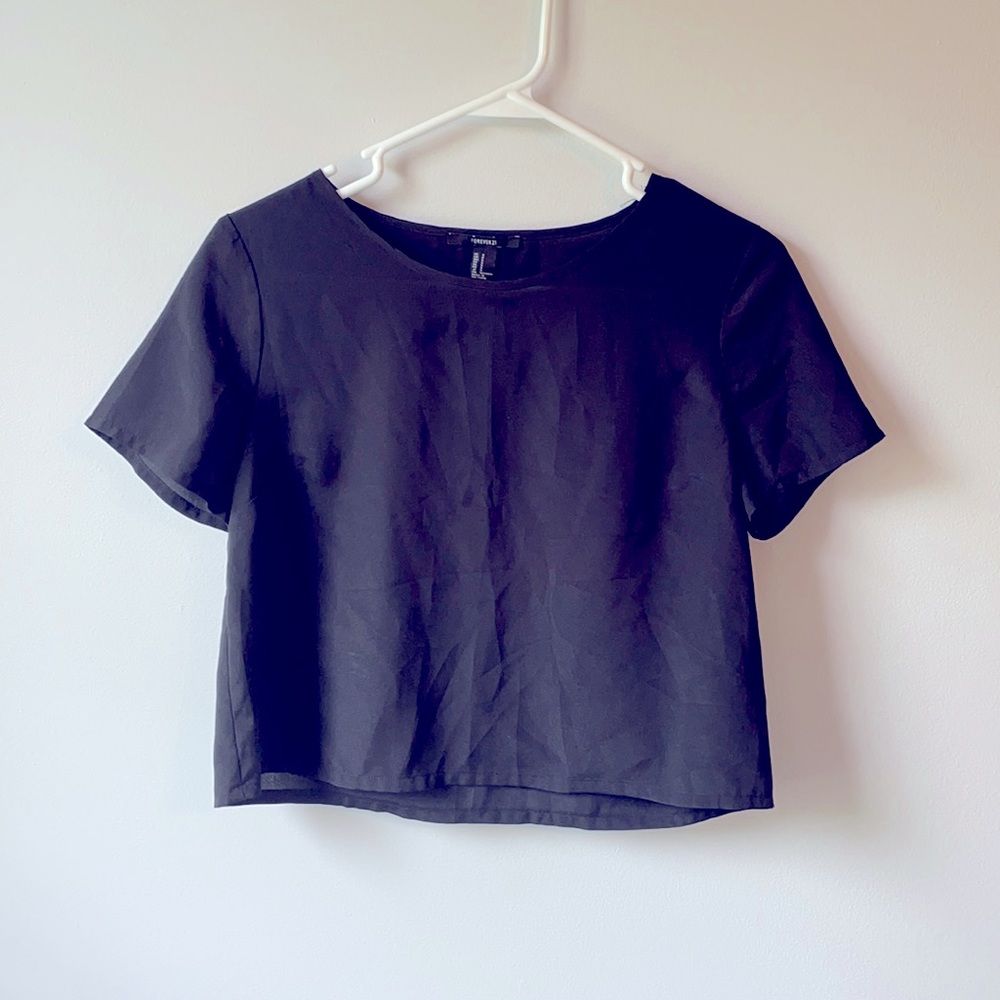 Black crop dress top.